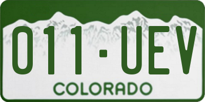CO license plate 011UEV