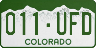 CO license plate 011UFD