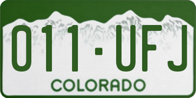 CO license plate 011UFJ