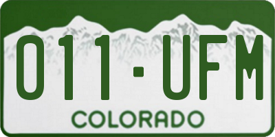 CO license plate 011UFM