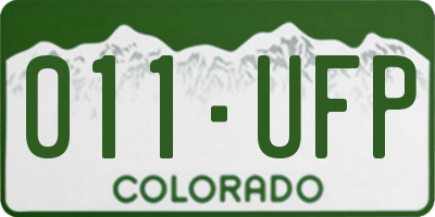 CO license plate 011UFP