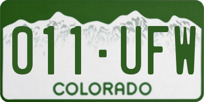 CO license plate 011UFW