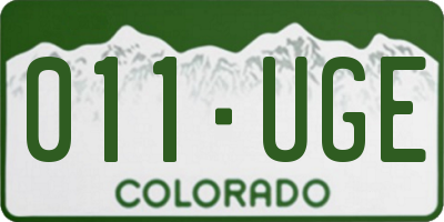 CO license plate 011UGE