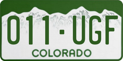 CO license plate 011UGF