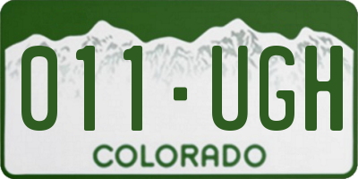 CO license plate 011UGH