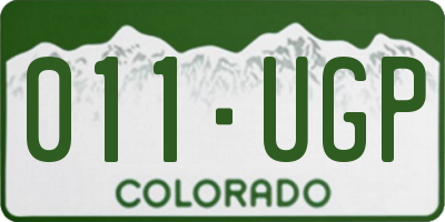 CO license plate 011UGP