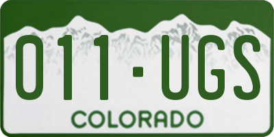 CO license plate 011UGS