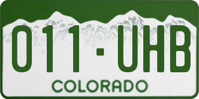 CO license plate 011UHB