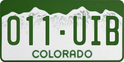CO license plate 011UIB
