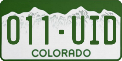 CO license plate 011UID