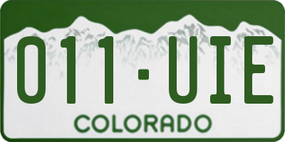 CO license plate 011UIE