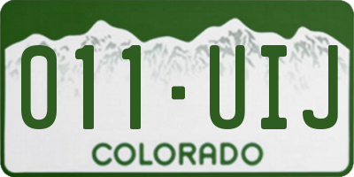 CO license plate 011UIJ