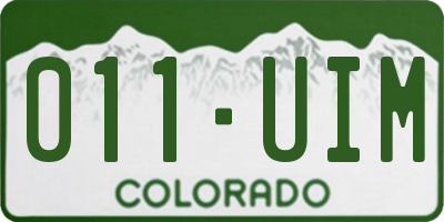 CO license plate 011UIM