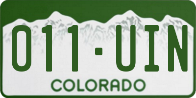 CO license plate 011UIN