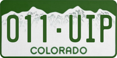 CO license plate 011UIP