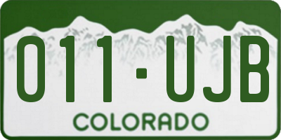 CO license plate 011UJB