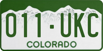 CO license plate 011UKC