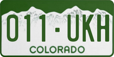 CO license plate 011UKH