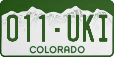 CO license plate 011UKI