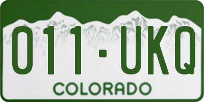 CO license plate 011UKQ