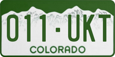 CO license plate 011UKT