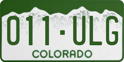 CO license plate 011ULG