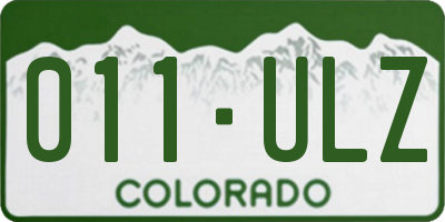 CO license plate 011ULZ