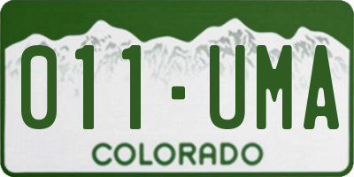 CO license plate 011UMA