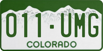 CO license plate 011UMG