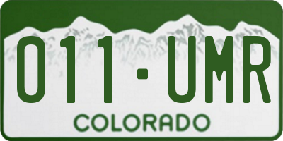 CO license plate 011UMR