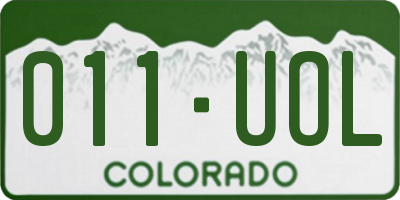 CO license plate 011UOL