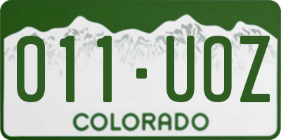 CO license plate 011UOZ