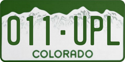 CO license plate 011UPL