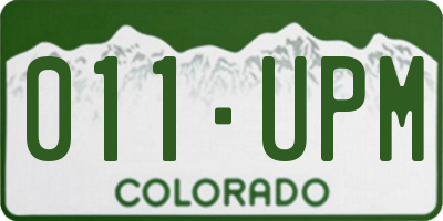CO license plate 011UPM