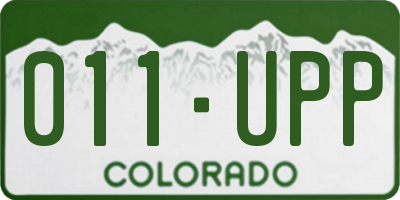 CO license plate 011UPP