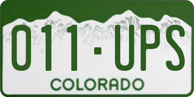 CO license plate 011UPS
