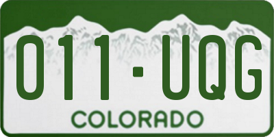 CO license plate 011UQG