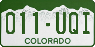 CO license plate 011UQI