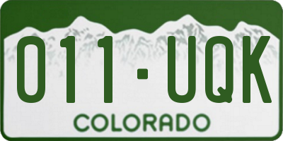 CO license plate 011UQK