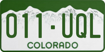 CO license plate 011UQL