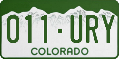 CO license plate 011URY