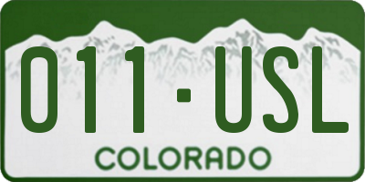 CO license plate 011USL