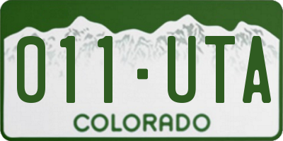 CO license plate 011UTA