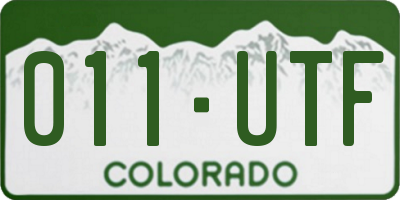 CO license plate 011UTF