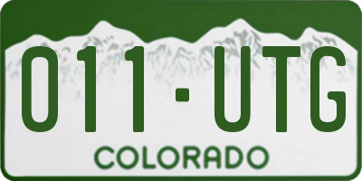 CO license plate 011UTG