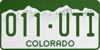 CO license plate 011UTI