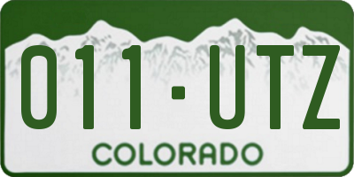 CO license plate 011UTZ