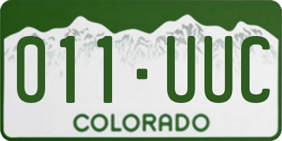 CO license plate 011UUC
