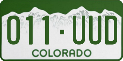 CO license plate 011UUD