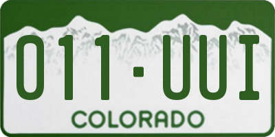 CO license plate 011UUI